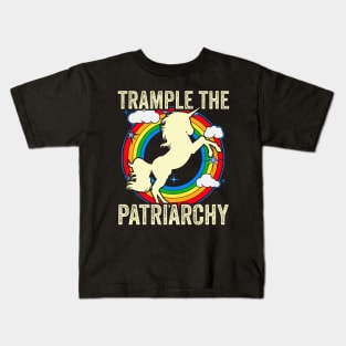 Smash The Patriarchy Rainbow Unicorn Kids T-Shirt